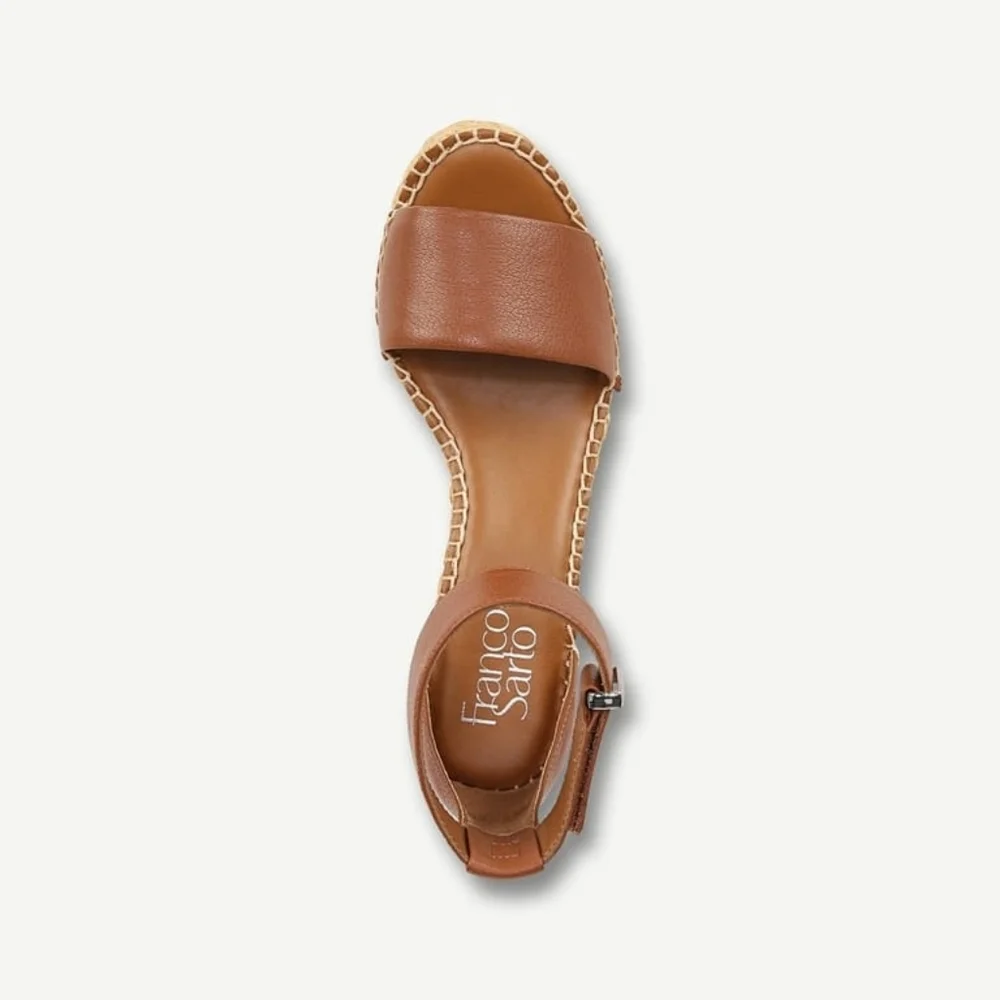 NIB Franco Sarto Clemens Raffia Espadrille Wedge Sandal, Size 9.5 (M)